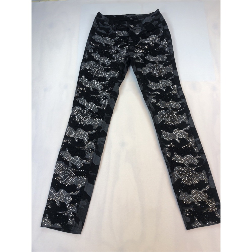 Boston Proper Jeans  Women's Size 0 Black and Gray Camo Blingy Jeans